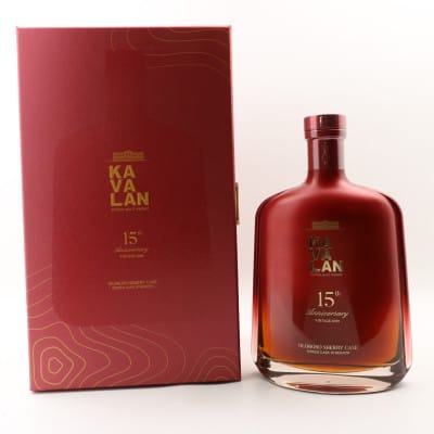 Kavalan 15th Anniversary Oloroso Cask 15 Year Old, Oloroso Sherry Cask, 2024, 55.6%, 75cl whisky bottle