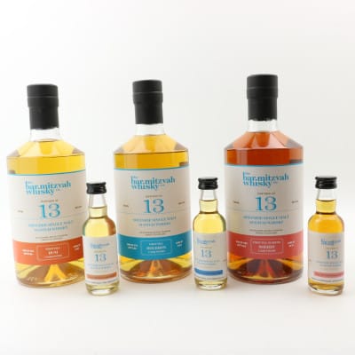 Bar.Mitzvah Whisky Co. 13 Year Old Bourbon, Sherry & Rum Cask Finish With Matching Mini 3 x 70cl 3 x Mini 5cl