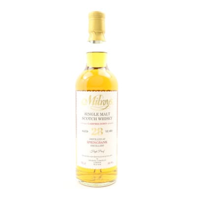 Springbank 28 Year Old, Hogshead Cask, Cask #185, 1992, Milroy's of Soho, 50.9% whisky bottle