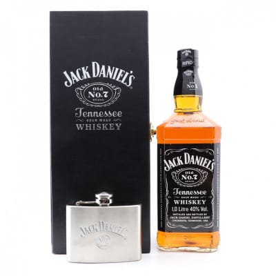 Jack Daniel's Old No.7 1L With Hip Flask Set