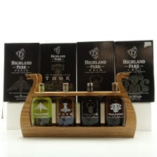 Highland Park Valhalla Collection 4 X 70cl With Longboat Display Stand