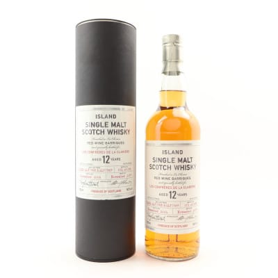 Island Single Malt For Les Confreres De La Clariere 12 Year Old, Wine Cask, Cask #HL17588 & HL17589, 2006, Hunter Laing, 50% whisky bottle