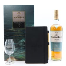 MACALLAN 15 YEAR OLD FINE OAK MASTERS OF PHOTOGRAPHY ERNIE BUTTON GLASS AND NOTEPAD GIFT SET