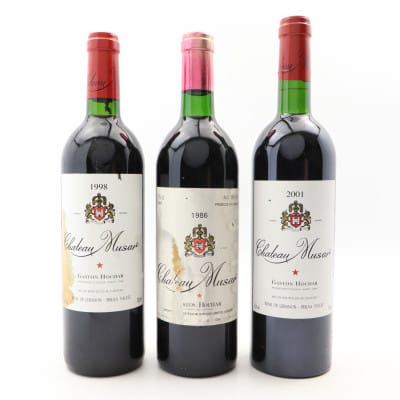 Chateau Musar 1986, 1998 & 2001 Vintages 3 x 75cl