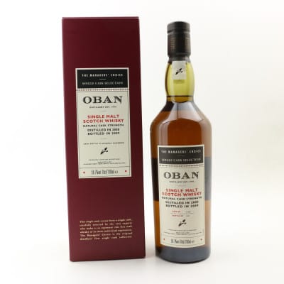Oban The Manager's Choice 9 Year Old, Sherry Cask, Cask #1186, 2009, 58.7% whisky bottle