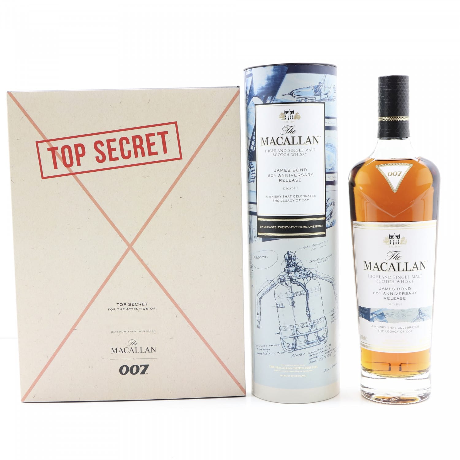 Macallan James Bond 60th Anniversary Release Decade I With Prints The