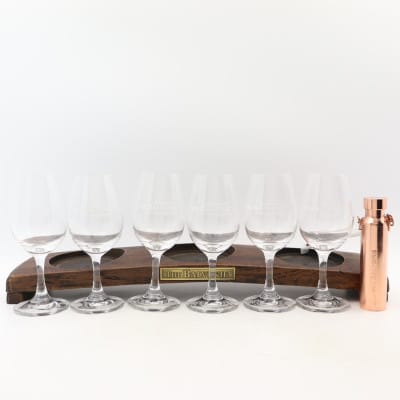 Balvenie Tasting Glasses x 6 With Wooden Plinth & Dipping Dog