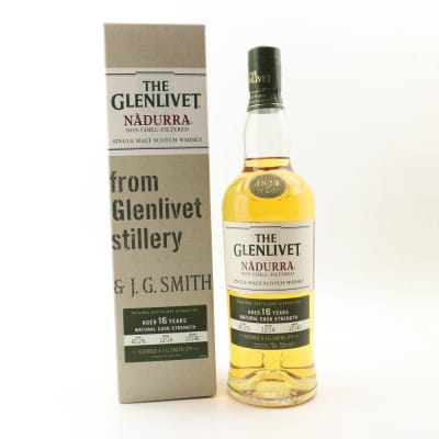 Glenlivet Nàdurra 16 Year Old, Bourbon Cask, Batch No. 1214E, 2014, 60.2% whisky bottle