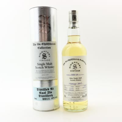 Caol Ila The Un-Chillfiltered Collection 8 Year Old, Hogshead Cask, Cask #312521 & 312522, 2011, Signatory Vintage, 46% whisky bottle