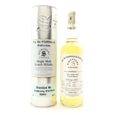 Laphroaig The Un-Chillfiltered Collection 7 Year Old, Refill Butt Cask, Cask #634, 2001, Signatory Vintage, 46% whisky bottle