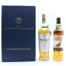 EDRINGTON CELEBRATING SUCCESS FAMOUS GROUSE MACALLAN 12 YEAR OLD FINE OAK 2 X 70CL