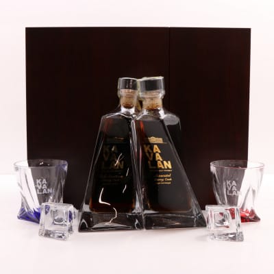 Kavalan Pedro Ximenez Sherry Cask & Moscatel Sherry Cask Decanters & 2 Glasses 2 x 50cl