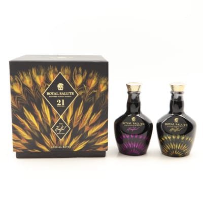 Chivas Royal Salute 21 Year Old Harris Reed Edition Gold & Purple Flagon Mini 2 x 5cl