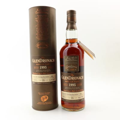 GlenDronach 1995 15 Year Old, Pedro Ximénez Sherry Cask, Cask #4681, 2011, 56.2% whisky bottle