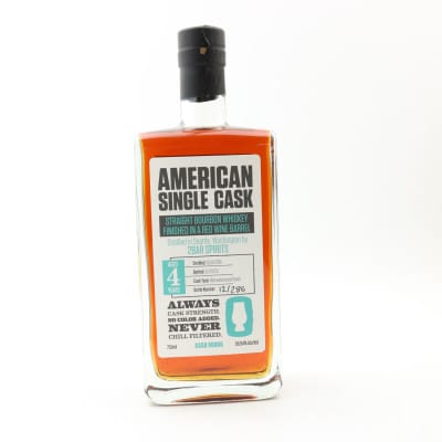 2Bar Spirits 2018 4 Year Old Bourbon Red Wine Barrel American Single Cask #0005 75cl