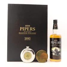 100 Pipers Gift Set With Hip Flask Metal Coaster