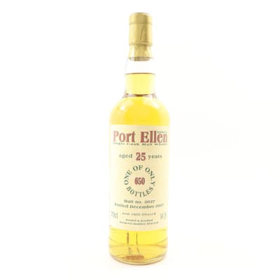 Port Ellen 25 Year Old, Butt Cask, Cask #2037, 1982, Bladnoch, 56.2% whisky bottle