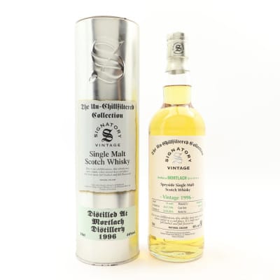 Mortlach The Un-Chillfiltered Collection 19 Year Old, Hogshead Cask, Cask #10499 & 10500, 1996, Signatory Vintage, 46% whisky bottle