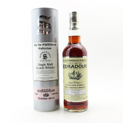 Edradour Un-Chillfiltered Collection 10 Year Old, Sherry Cask, Cask #153, 2012, Signatory Vintage, 46% whisky bottle