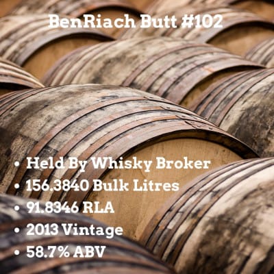 CASK - Benriach 2013 Butt #102 - In Storage At Whisky Broker