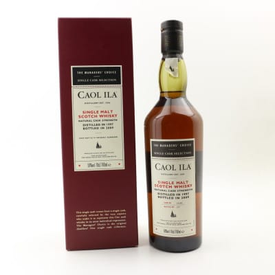 Caol Ila The Managers' Choice 11 Year Old, Sherry Cask, Cask #14185, 2009, 58% whisky bottle