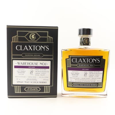 Glen Moray Warehouse No. 1 27 Year Old, Wine Cask, Cask #C22062, 1995, Claxton's, 51.2% whisky bottle