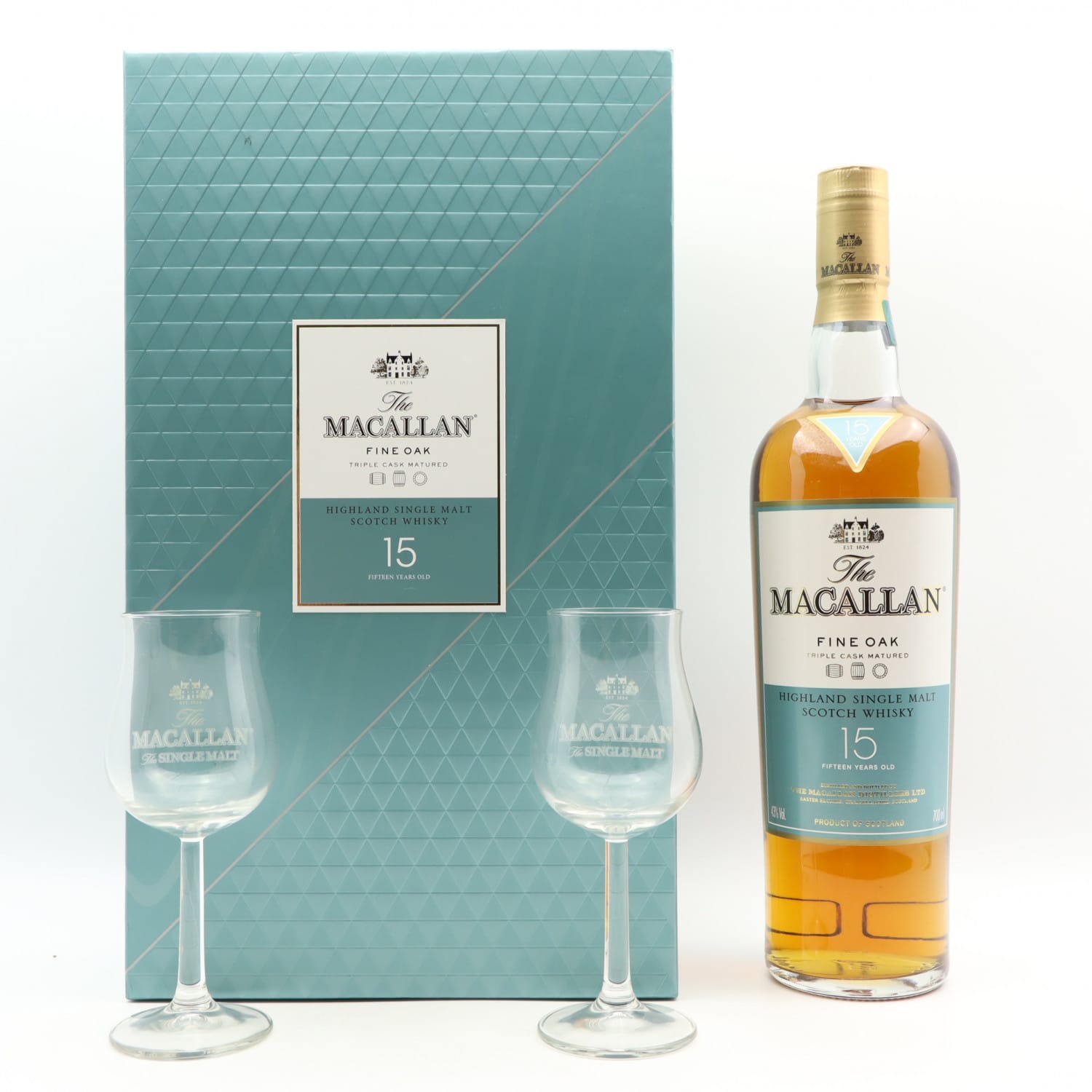 Macallan 15 Year Old Fine Oak Triple Cask Gift Set With Glasses The