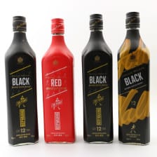 JOHNNIE WALKER RED LABEL 12 YEAR OLD BLACK LABEL KEEP WALKING LIMITED EDITION 4 X 70CL