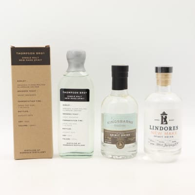Kingsbarns 2 Year Old Spirit Drink, Thompson Bros New Make Spirit & Lindores Abbey New Make Spirit 3 x 20cl