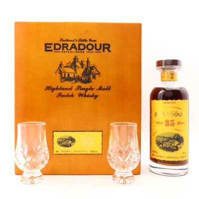 Edradour 1989 35 Year Old Enigma 1 & Glasses Set