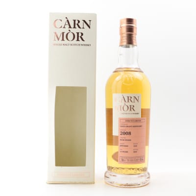 Glen Grant Strictly Limited 13 Year Old, Bourbon & Rum Cask, 2008, Càrn Mòr, 47.5% whisky bottle