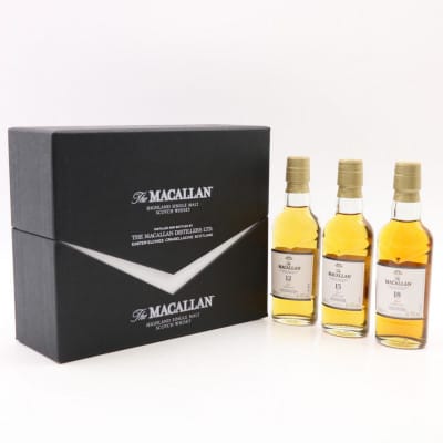 Macallan 12 Year Old, 15 Year Old & 18 Year Old Double Cask Tasting Set Minis 3 x 5cl