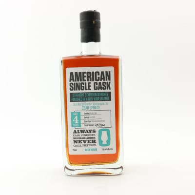 2Bar Spirits 2018 4 Year Old Bourbon Red Wine Barrel American Single Cask #0005 75cl
