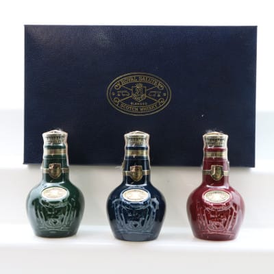Chivas Royal Salute 21 Year Old Sapphire, Emerald & Ruby Flagons Mini 3 x 5cl