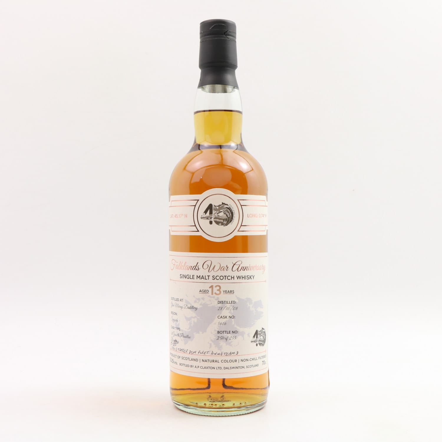 Glen Moray 2008 13 Years Old Falklands War 40th Anniversary Claxton's