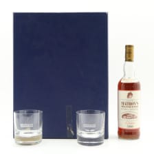 MACALLAN 1980 18 YEAR OLD MATRONS MILLENNIUM MALT WITH GLASSES