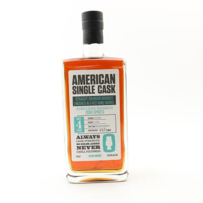 2Bar Spirits 2018 4 Year Old Bourbon Red Wine Barrel American Single Cask #0005 75cl