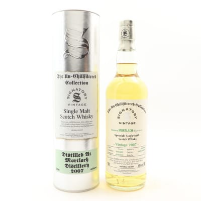 Mortlach The Un-Chillfiltered Collection 13 Year Old, Hogshead Cask, Cask #304896 & 304897, 2007, Signatory Vintage, 46% whisky bottle