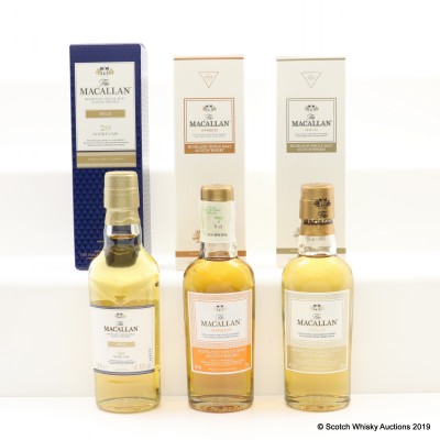 Macallan Gold, Amber & Gold Double Cask Minis 3 x 5cl