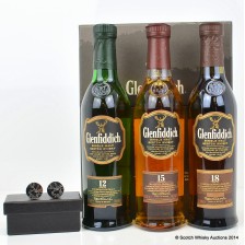 Glenfiddich 12 15 18 3 X 20cl And Glenfiddch Cufflinks