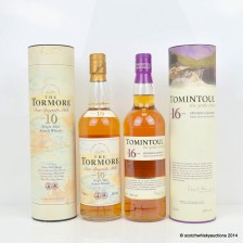 TORMORE 10 YEAR OLD   TOMINTOUL 16 YEAR OLD