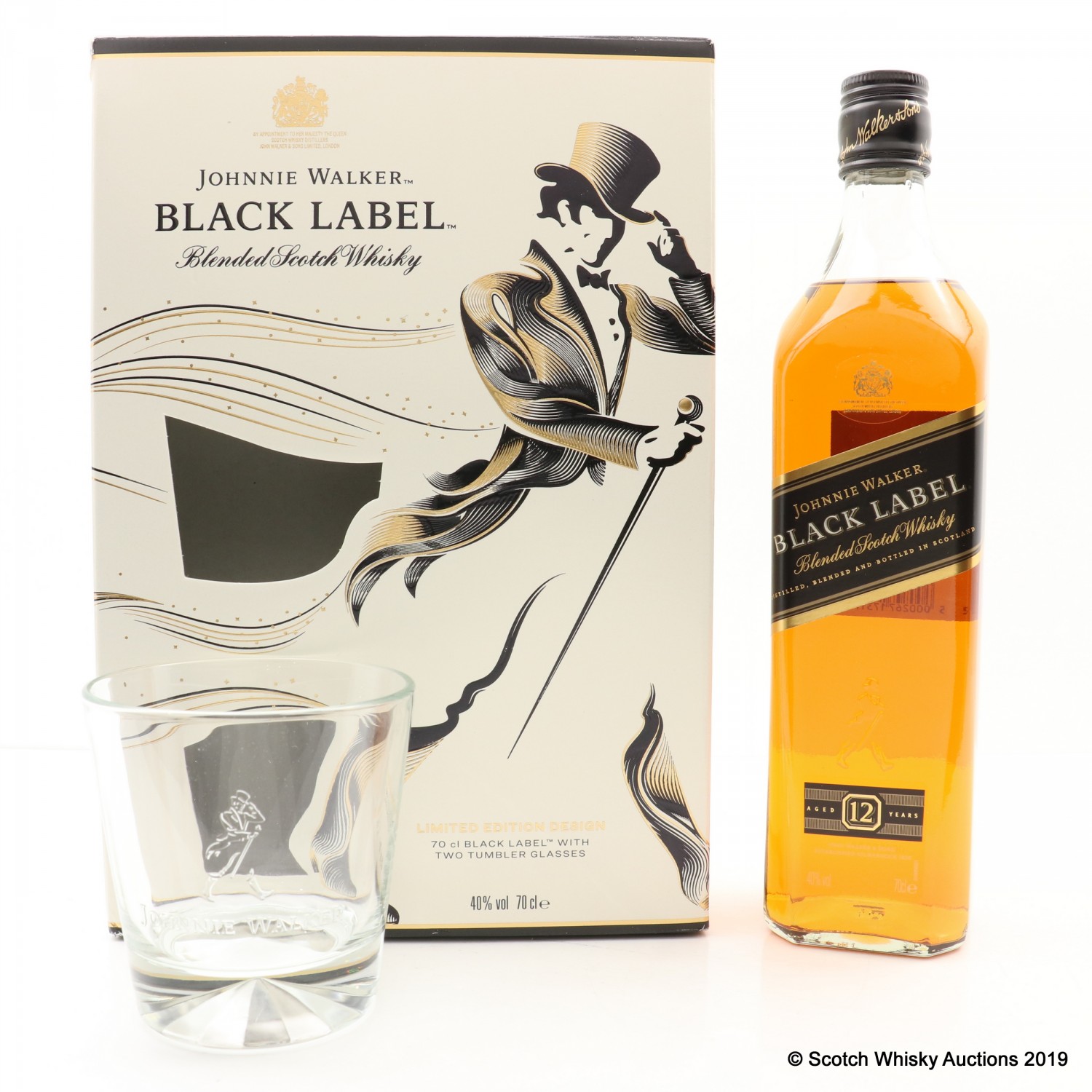 Johnnie Walker Black Label Limited Edition with glasses The 105th