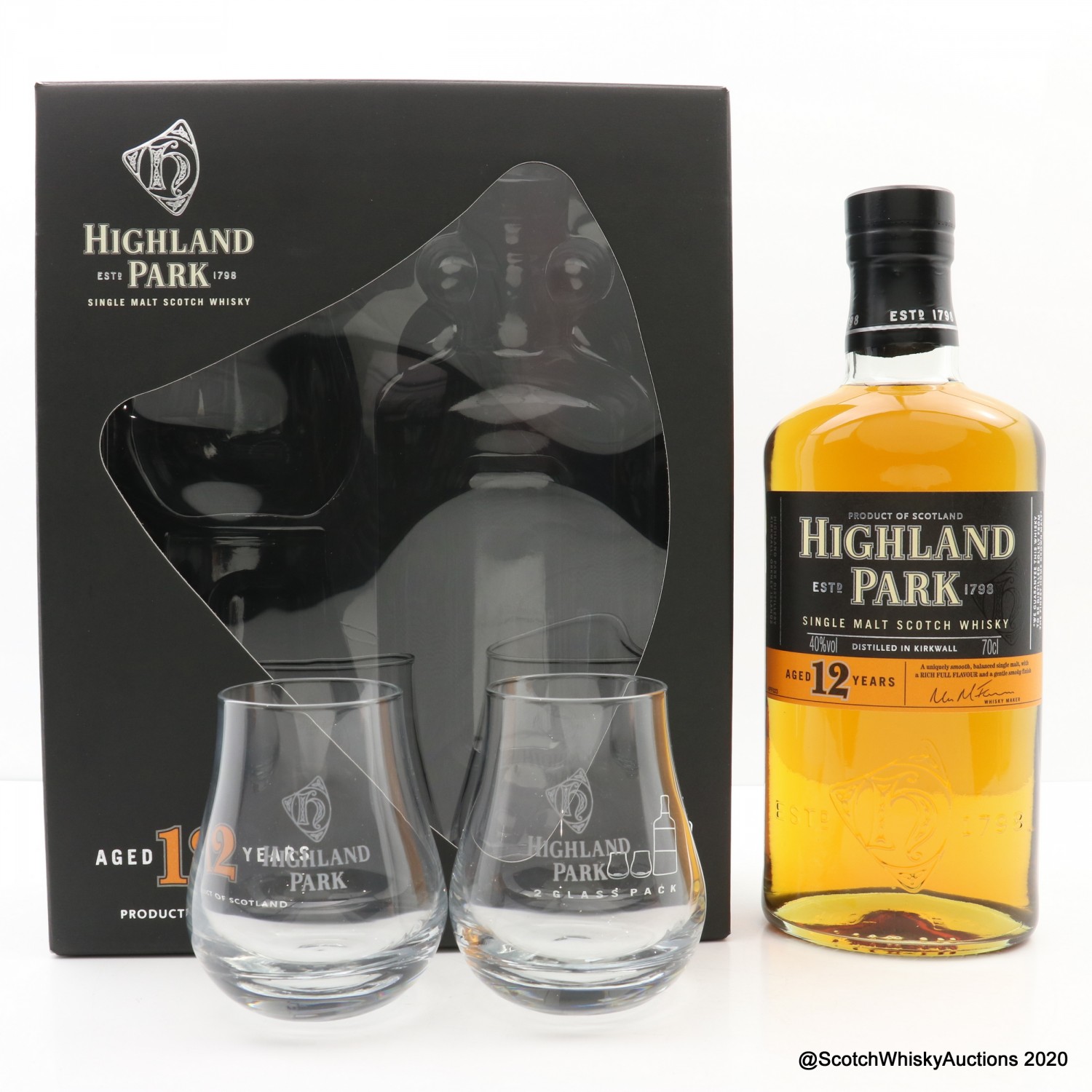 Highland Park 12 Year Old & Glasses Set The 106th Auction Scotch
