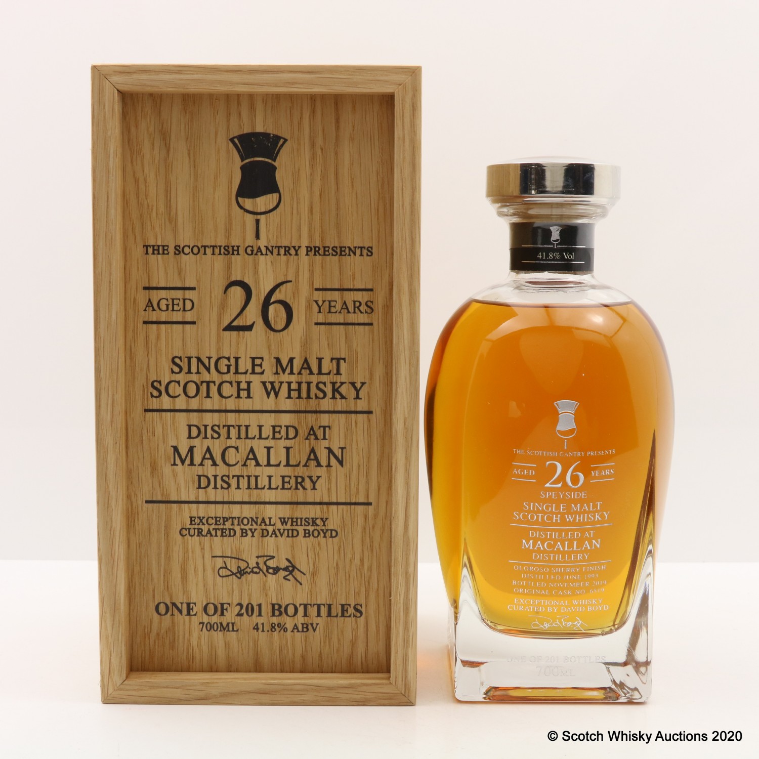Macallan 1993 26 Year Old Scottish Gantry David Boyd Series 1 The 106th Auction Scotch