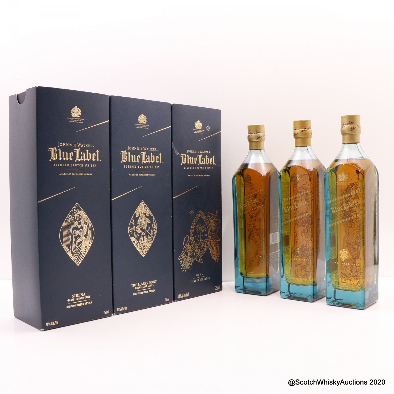 Johnnie Walker Blue Label Guam Legend Series 3 x 75cl The 106th