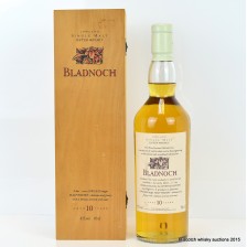 FLORA   FAUNA BLADNOCH 10 YEAR OLD 1ST EDITION IN WOODEN BOX