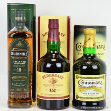 Redbreast 12 Bushmills 10 Connemara Single Malt