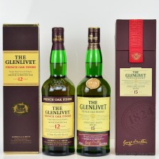 GLENLIVET FRENCH OAK FINISH 12 YEAR OLD   GLENLIVET FRENCH OAK 15 YEAR OLD