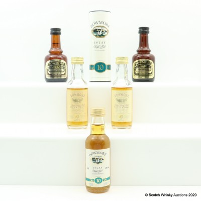 Assorted Bowmore Minis 5 x 5cl including 12 Year Old Old Style