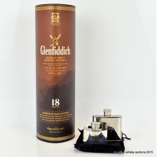 Glenfiddich 18 Glenfiddich Hip Flask X 2